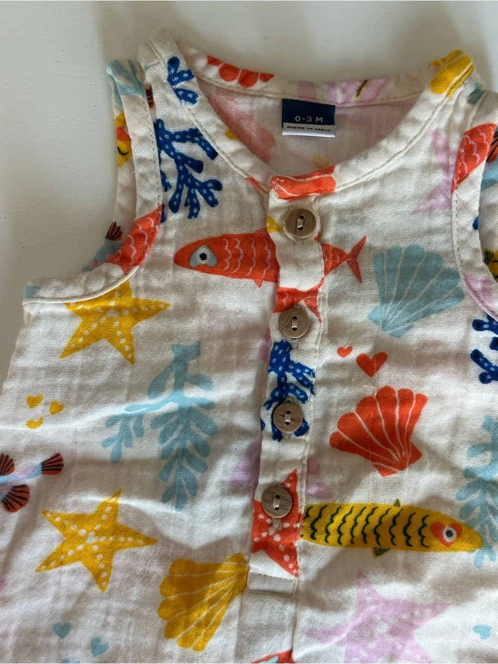 Old Navy Multicolor Sea Life Sleeveless Baby Romper